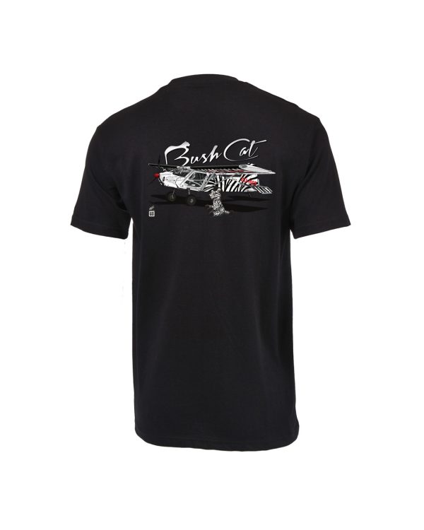 Bush Cat Zebra with special Mascot Exclusive Black T-Shirt