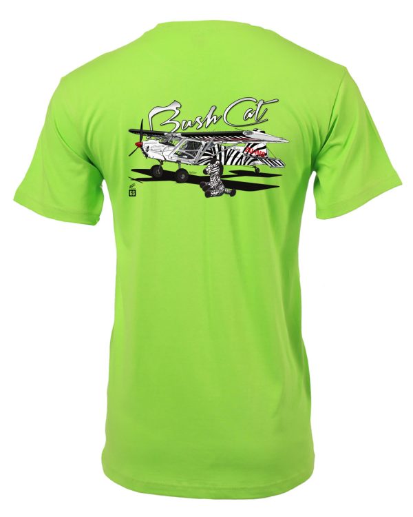 Bush Cat Zebra with special Mascot LIME T-Shirt 1- Front & Back Print