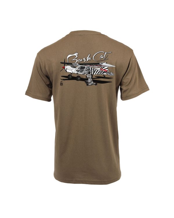 Bush Cat Zebra OILVE T-Shirt with special Mascot 1- Front & Back Print